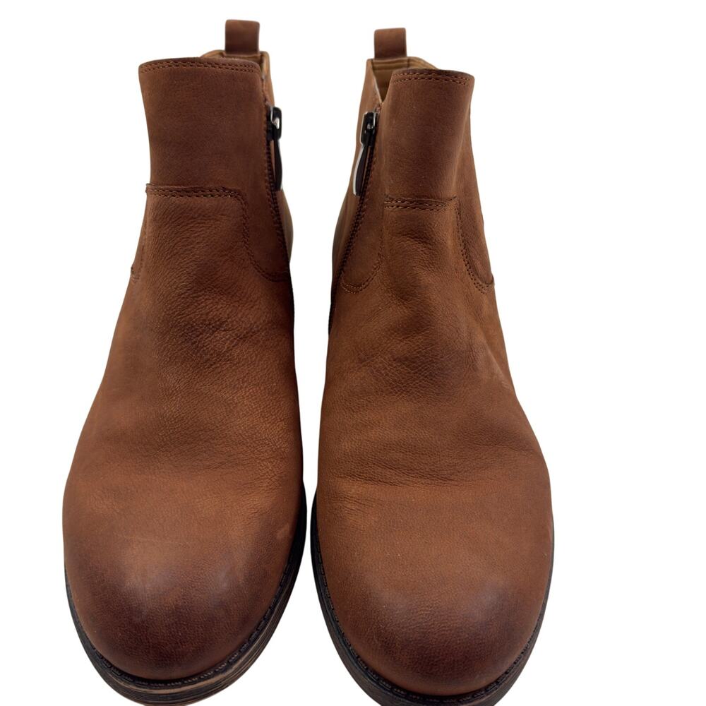 Franco Sarto Caramel Leather Zipper Classic Timeless Booties Women's Size 8 - Picture 2 of 10